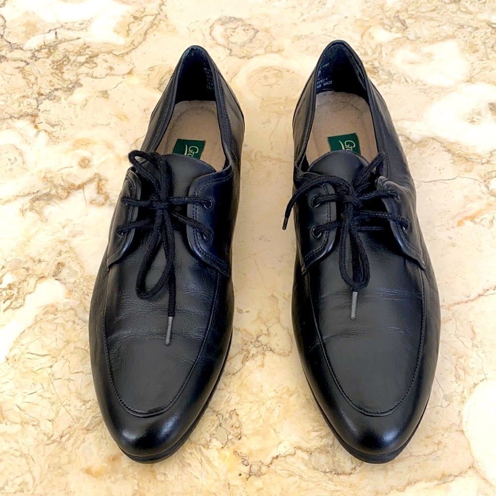Grasshoppers Black Leather Lace Up Oxfords Shoes